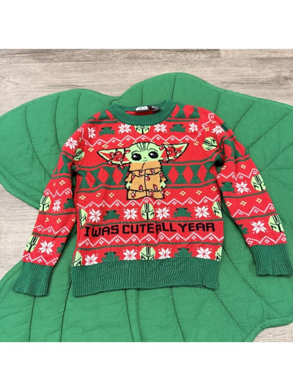 Star Wars 3T Baby Yoda I Was Cute All Year Knit Christmas Sweater Ugly Sweater